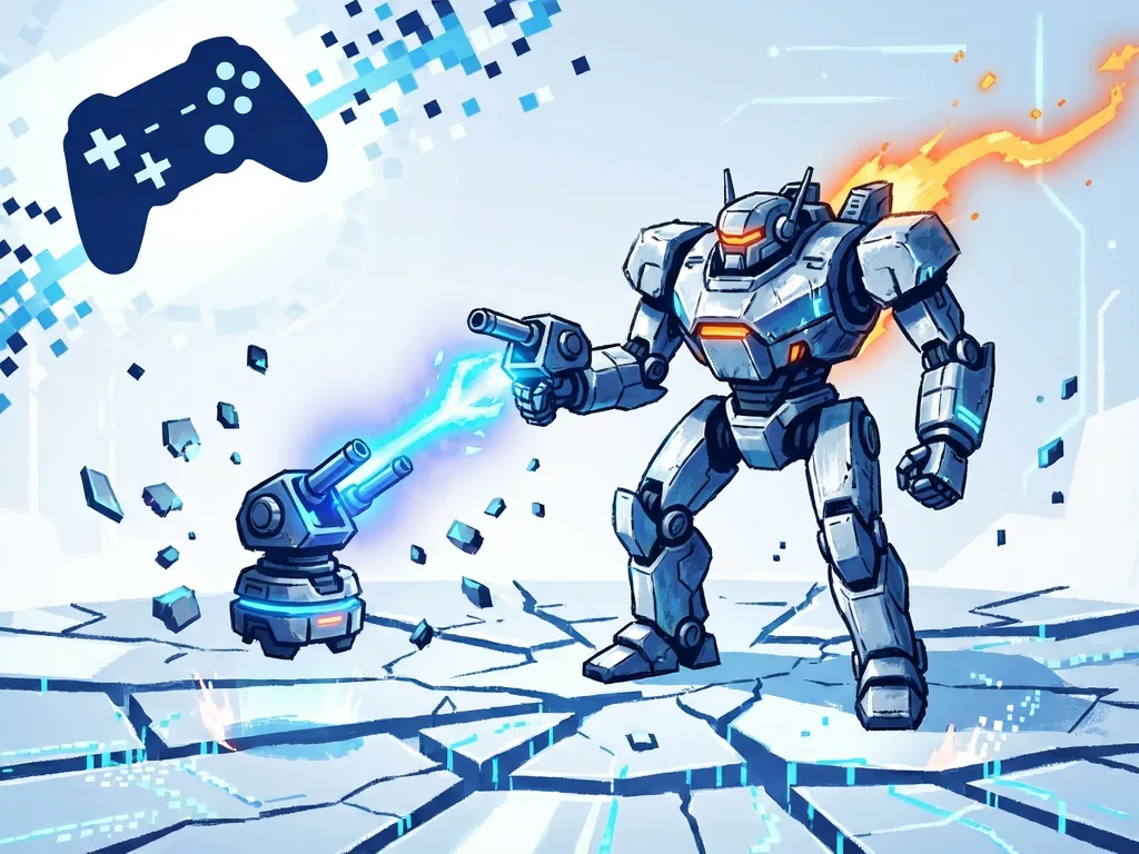 War Robots introduces glitch battlefield map and turret-based robot